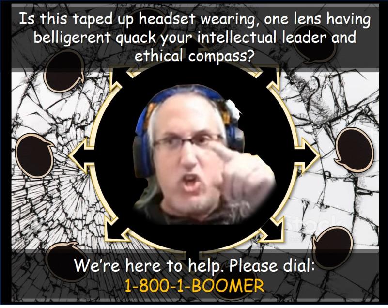 DesignsTony's tweet photo. @SteveMcRae_ &amp; @Cheshireviqq I hear you two need help the most! Please call 😰😰 #McBoomer #TrollAwareness https://t.co/ua4mJS1uLk