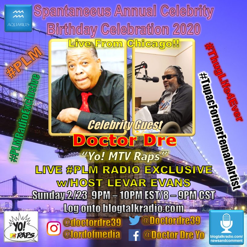 spinnercircle's tweet photo. TONIGHT @ 9PM EST/8 PM CST ON https://t.co/R9S5L2JvLL LEVAR EVANS #PLMRadioExclusive W/DOCTOR DRE #yomtvraps #originalconcept #spantaneeusbirthdaycelebration CONTINUES!! TUNE IN!! @spantaneeus @DoctorDre39 @NewsCommentBTR @djwahheed https://t.co/HE9OvtaIs3