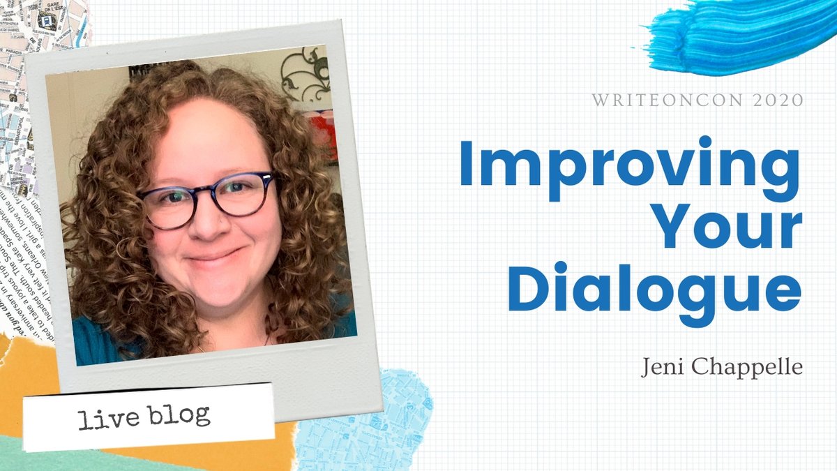 WriteOnCon's tweet photo. If writing conversations confound you, @jenichappelle is here to help! For the next hour, sheโll be answering all the comments on the blog LIVE! Donโt miss out: https://t.co/tMwDTJy5sa #WriteOnCon2020 https://t.co/6OZ65Hpug3