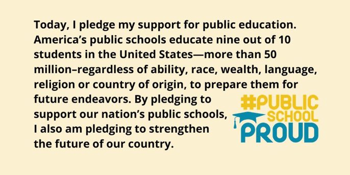 mccormickforgov's tweet photo. Feb 24-28: #PublicSchoolsWeek 
I pledge my support for public education &amp; the 50M kids served by our public schs- embracing ability, race, wealth, language, religion, sexual orientation, gender identity &amp; country of origin. 
This pledge strengthens all. 
🇺🇸 🌎 #PublicSchoolProud https://t.co/IEjeUId28X