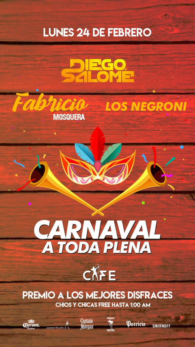 Lunes de Carnaval en el Café 🎉🎊 A pura plena ! 🔥