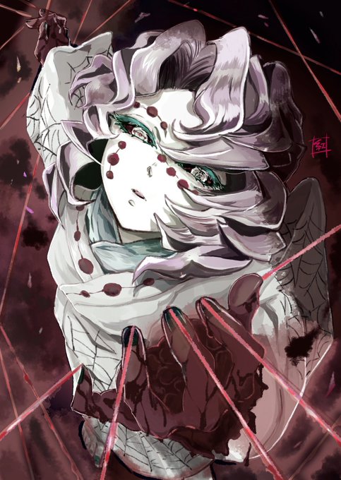 日常垢にしますさんがTwitterに投稿した累(鬼滅)(鬼滅の刃)のイラスト。