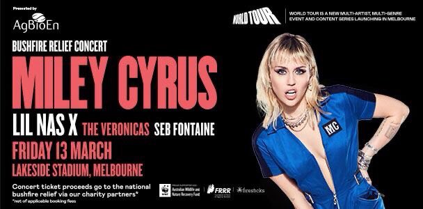 TeamMileyAust's tweet photo. *immediately books flights to Melbourne*
😱🥳😱🥳
#Mileycyrus #bushfirereliefconcert #theveronicas @MileyCyrus https://t.co/FP3iEYX0A9