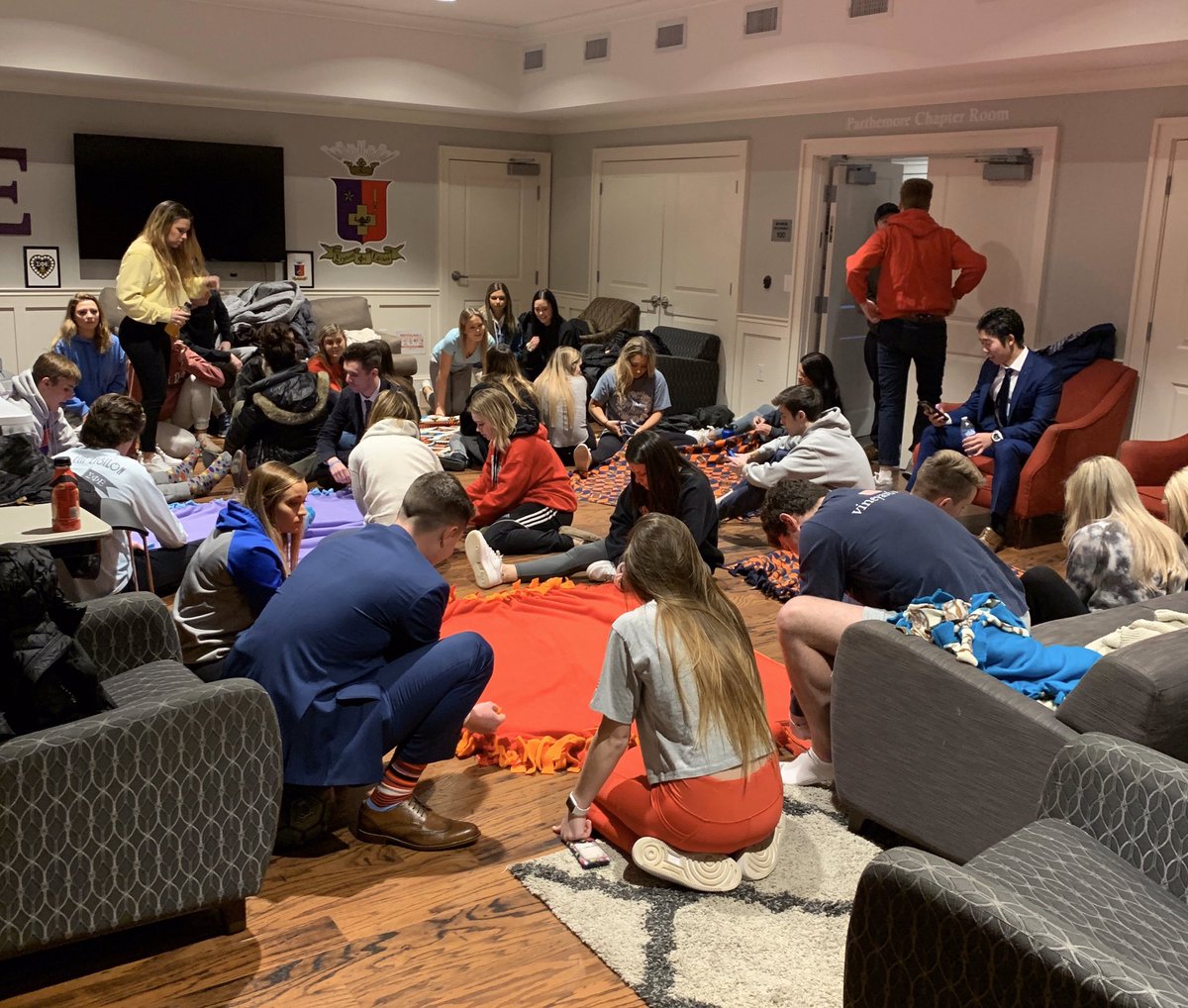 Had a great time teaming up with the lovely ladies of <a href="/alphaxibg/">✰ Alpha Xi Delta ✰</a> this past weekend! Thank you to everyone that helped out as all of the blankets we made will be donated to <a href="/FamilyHouseTol/">Family House Toledo</a> #BGSUIFCCommunityCup
