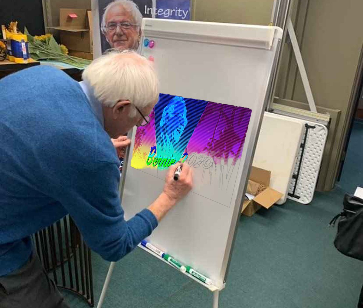 _Anunnery's tweet photo. Bernie drawing some #BernieWave https://t.co/rRriyOVRZZ