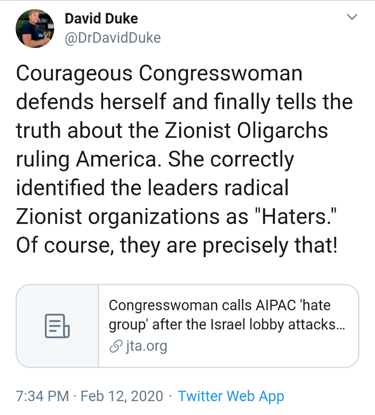 kweansmom's tweet photo. KKK leader David Duke supports Betty McCollum. 

He also likes Bernie's favorite word: "Oligarchs". https://t.co/YLKel7mNDb