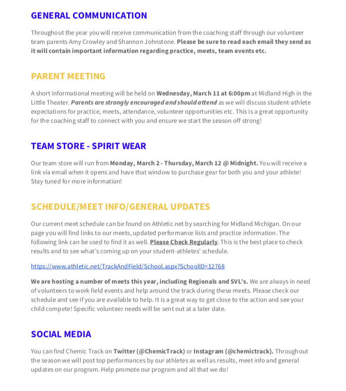 ChemicTrackXC's tweet photo. Some preseason notes and dates! More to follow as season approaches. #GoChemics https://t.co/FKLGf0QItm