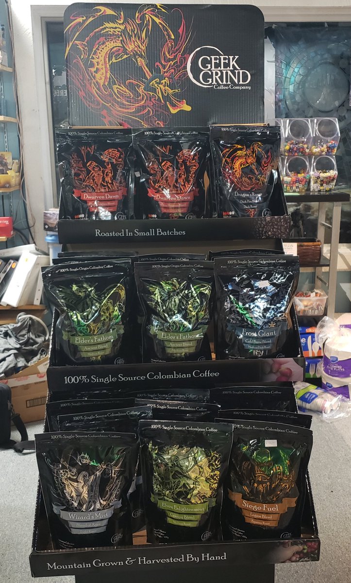 Offthewallgames's tweet image. Check this out!  We're now carrying the Internet phenomenon @DrSquatchSoapCo All Natural Hand Cut soap AND @geek_grind Whole Bean Coffee.  Come down and see for yourself!