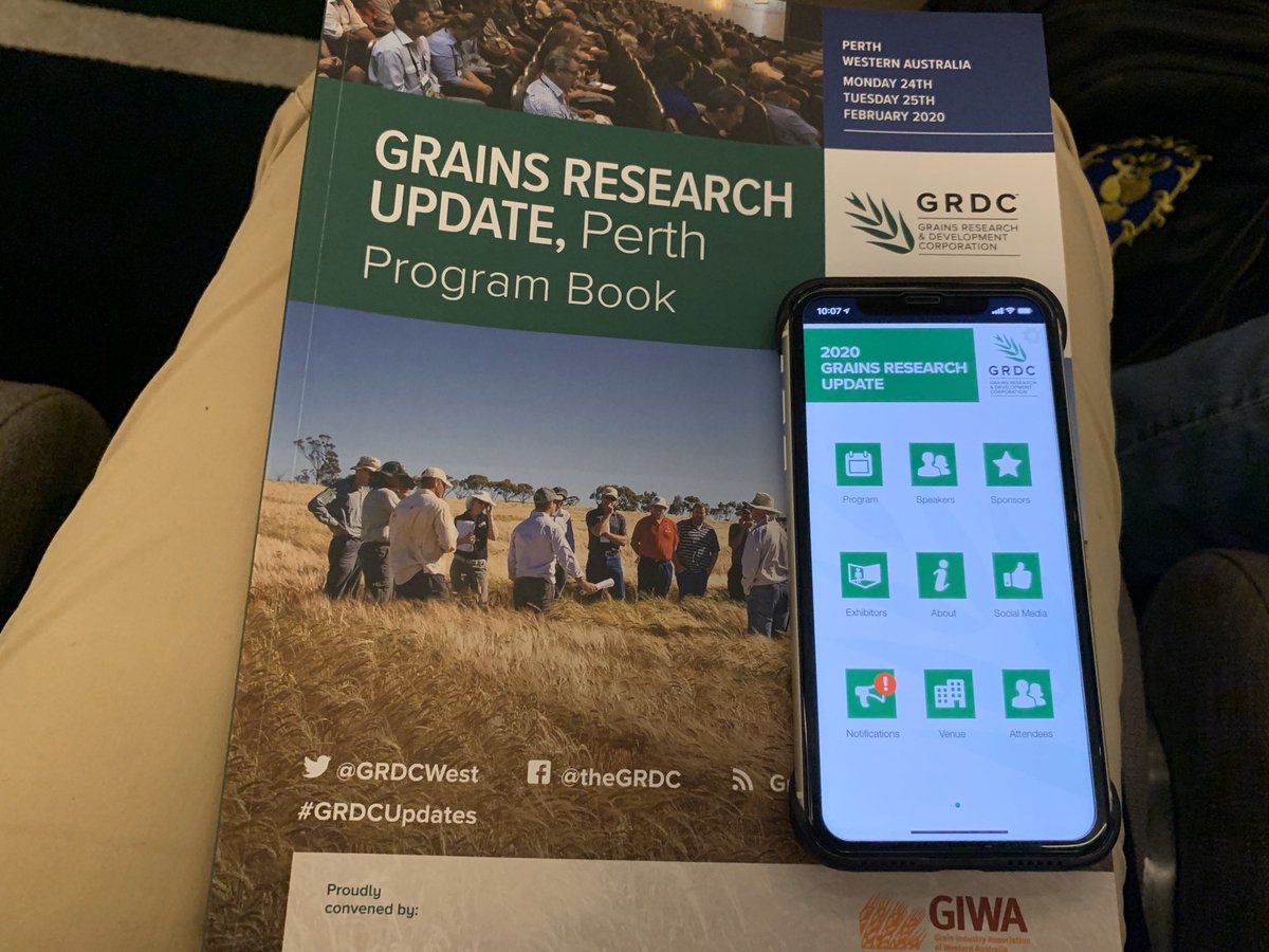 So exciting to attend the Grains Research Updates, Perth.The program book and the app are well structured and so useful 🤩Looking forward to the coming sessions in the following two days🥳 #GRDCUpdates