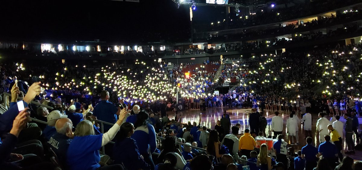 bfishkin's tweet photo. Great @SetonHallMBB win today, with @BlueBeardArmy lighting the way. #HALLin https://t.co/5UOjGVMvu8