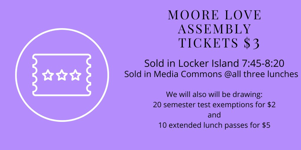 Don’t forget to buy your assembly ticket!!