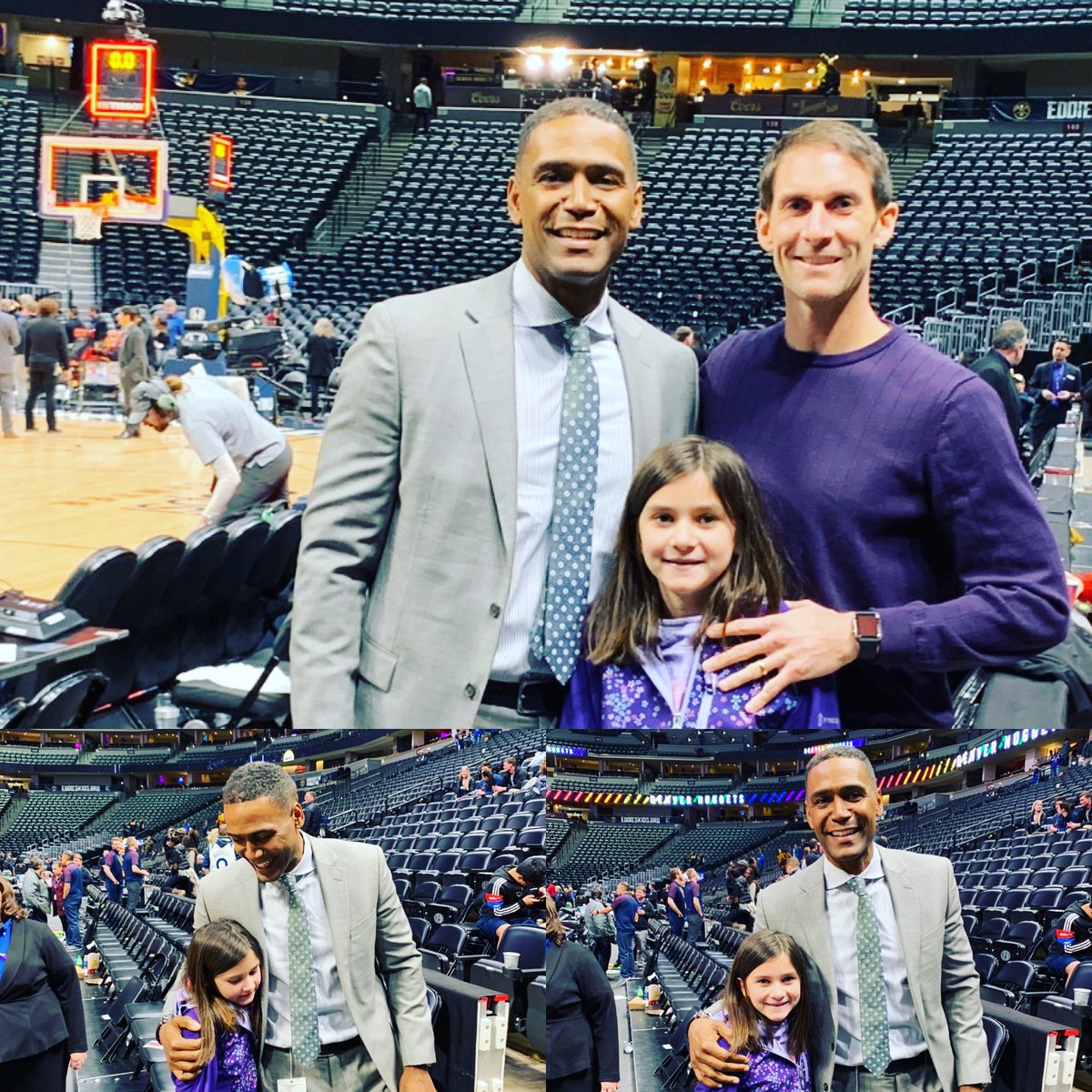 SeanHanlon's tweet photo. Always a fantastic day when you get to see a former teammate. Great to see Joe Branch at the Nuggets / Timberwolves game today. My man! #longlivehoops #numensbball #B1GCats https://t.co/LJ8jGC8kat