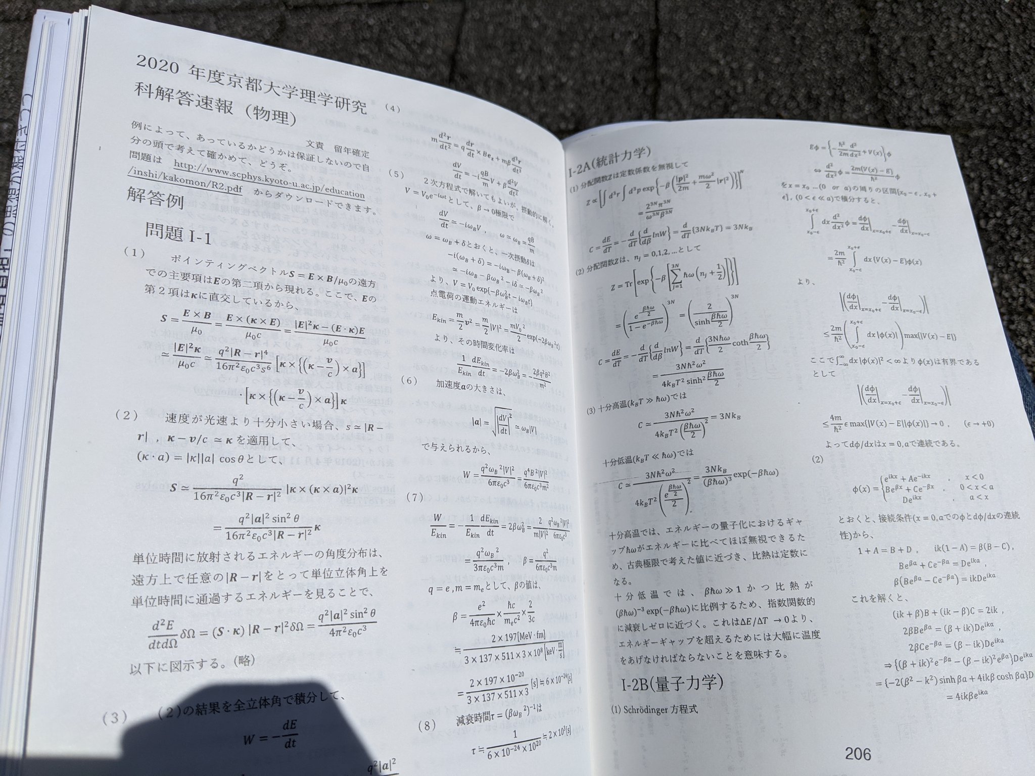組み合わせ自由自在 京都大学 京大 物理学・宇宙物理学専攻 院試 解答