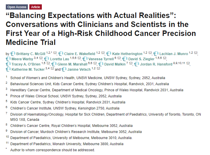 1/2 New paper!

#Precisionmedicine is an exciting, paradigm-shifting approach in #childhoodcancer, but is not without challenges for doctors and scientists. We interviewed both to find out what they think. 

Paper available here 👉 mdpi.com/2075-4426/10/1…