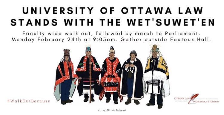 ALSS stands in solidarity with the Wet’suwet’en land defenders. We encourage everyone to show support & attend the @uocommonlaw walk out tomorrow led by @ILSAuOttawa 

#WalkOutBecause we respect Indigenous laws and Indigenous leadership & because we love our Mother 🌎