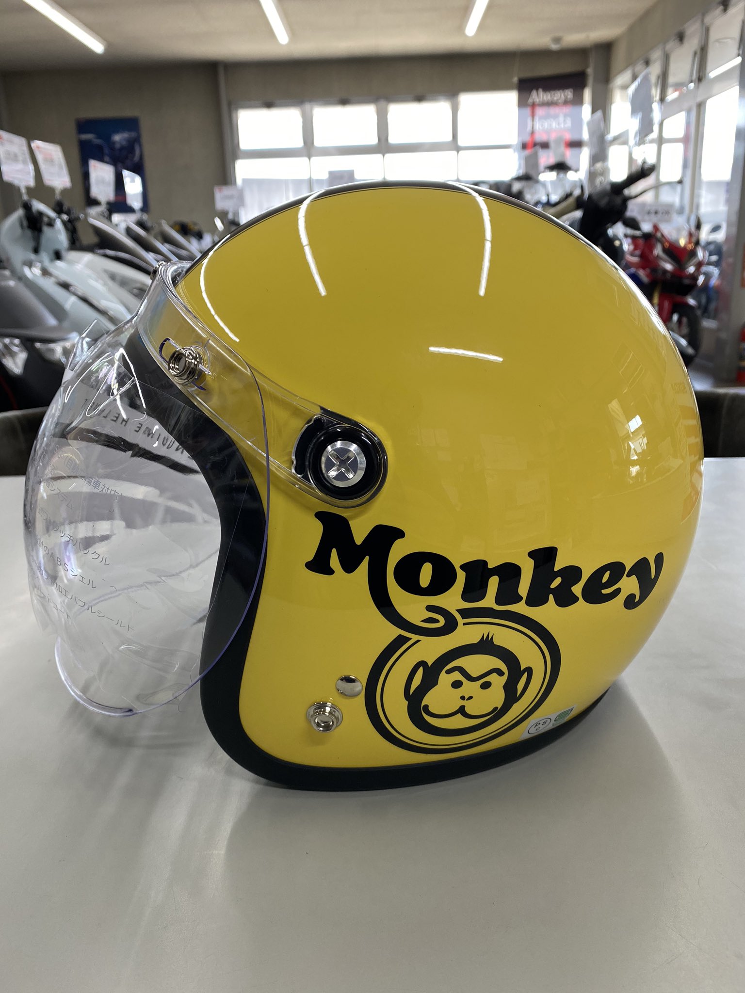 HONDA Monkey ジェットヘルメット イエロー HONDA Monkey ジェットヘルメット イエロー