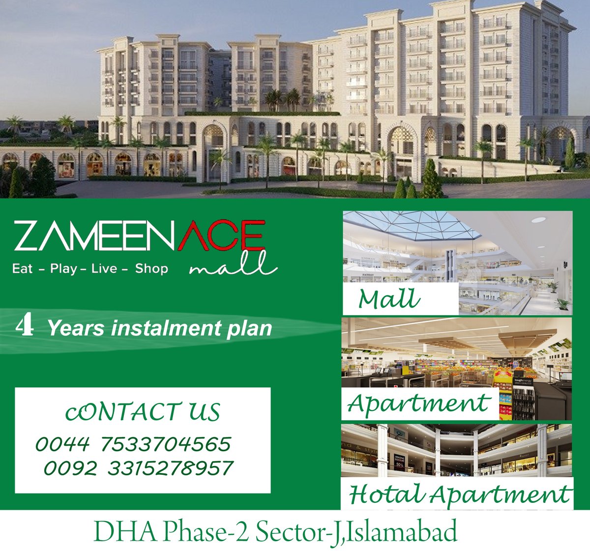 smartpropertyco's tweet photo. Zameen ACE Mall
Investments in Pakistan Islamabad.
4 years instalment plan.
#mall #apartment #hotel #ZameenACE #Islamabad 
more details contact..
0044 7533704565 00923315278957 https://t.co/iQ6ZgsW6Ni
