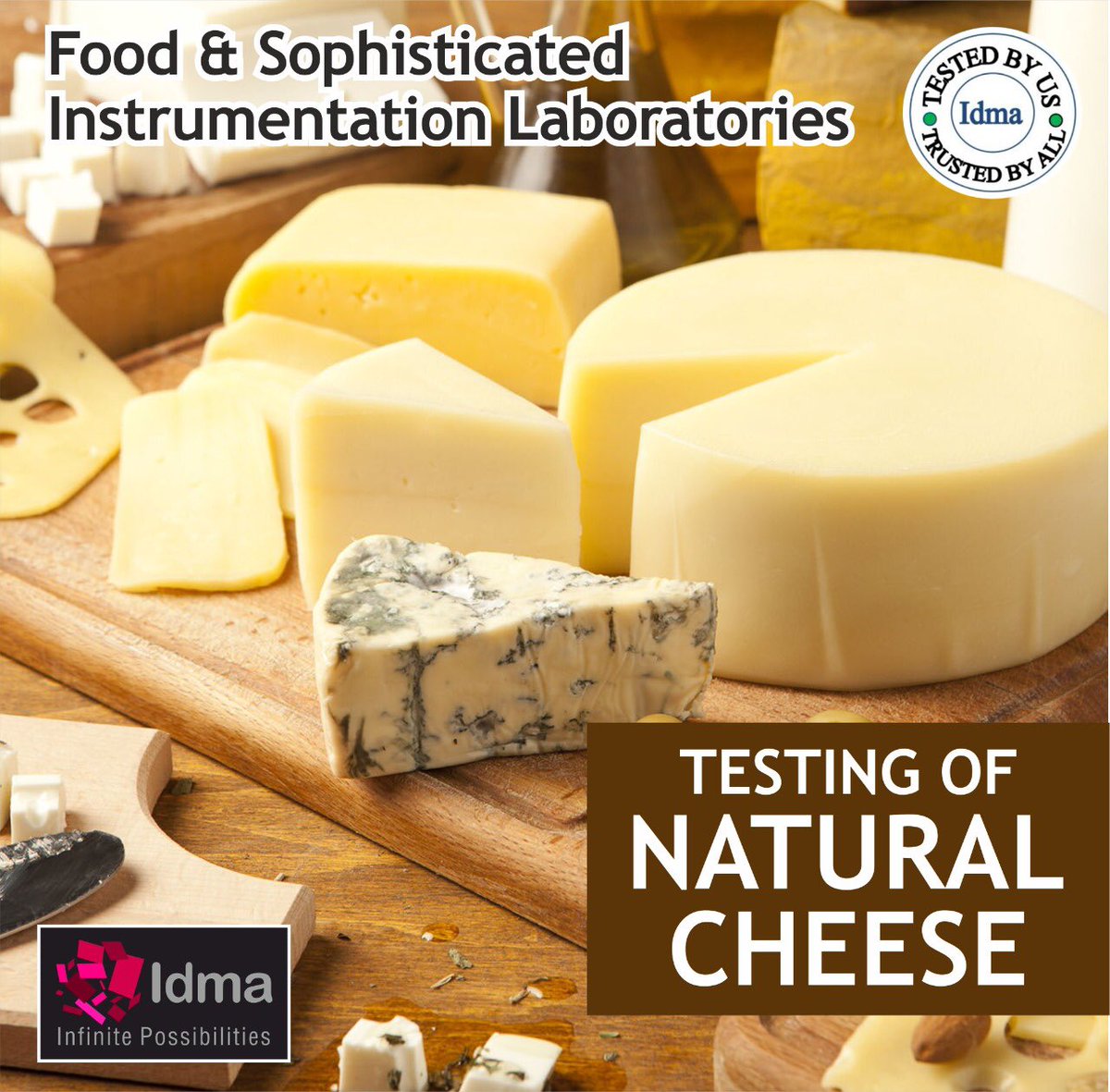 IdmaGroup's tweet photo. undertakes Testing of all kinds of #Cheese & #Dairy products in its #Food #Testing #Laboratories supported by State of the Art #Sample Preparation Facilities
#milk #cheesefactory #naturalcheese #hardcheese #microbiology #foodtesting #dairyproducts https://t.co/J8YiSs7CSe