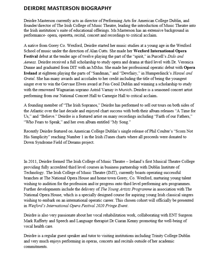 Get to know the artists behind Speranza's Salon at American College Dublin: Deirdre Masterson

Tickets now available at
bit.ly/2HzdEXf

#AmericanCollegeDublin #ACD #OscarWilde #OscarWildeHouse #Dublin #OscarWildeTour #DublinTours #DublinTouristAttractions