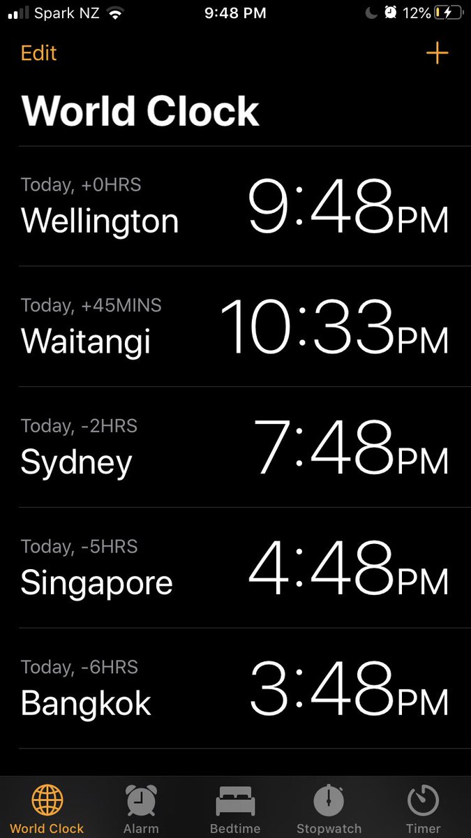 Hey <a href="/Apple/">Apple</a> why is the time for Waitangi, New Zealand on your World Clock in the Clock app +45mins compared to the rest of New Zealand? We only have one time zone...right?...right?!