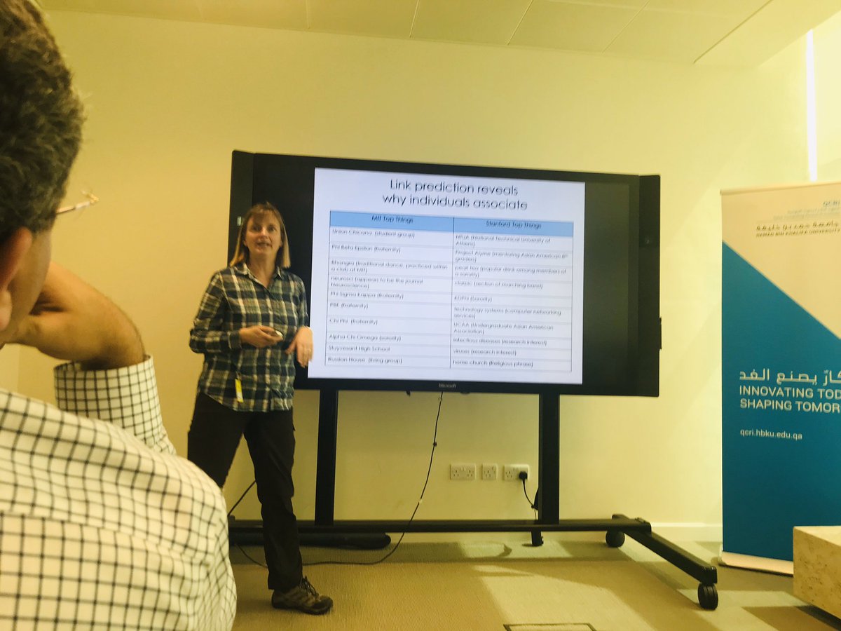 .<a href="/ladamic/">Lada Adamic</a> from <a href="/Facebook/">Facebook</a> giving a talk at <a href="/QatarComputing/">QCRI | معهد قطر لبحوث الحوسبة</a> presenting Facebook Disaster Maps, social network analysis and other interesting works.