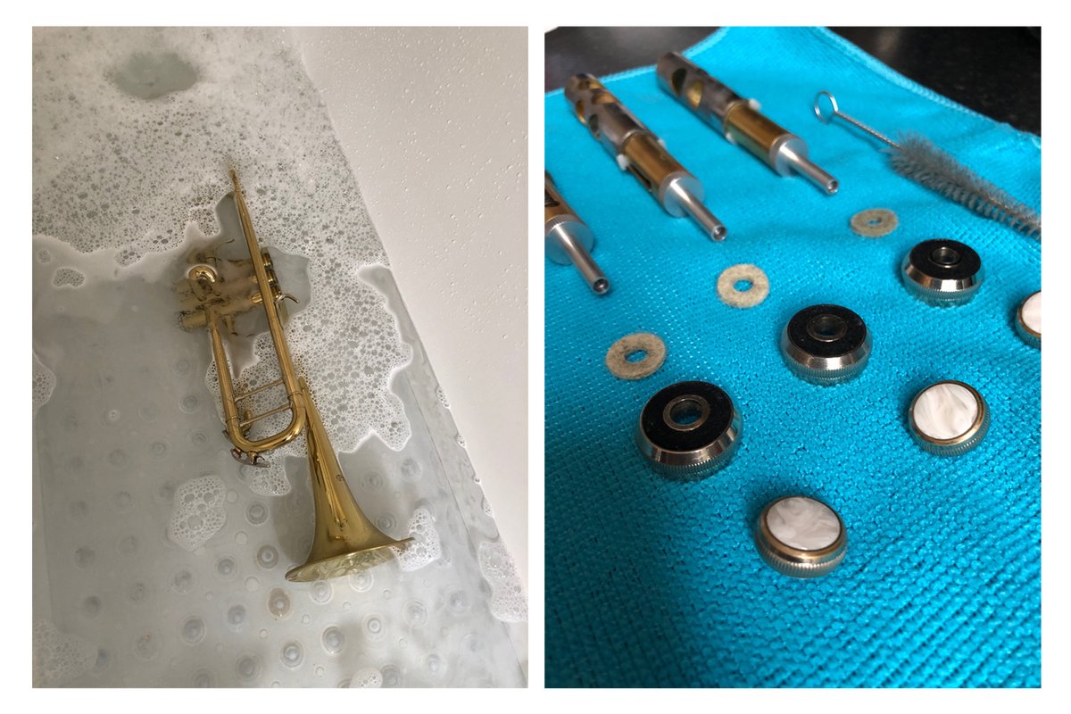 mertonmusic's tweet photo. During half-term a load of our trumpets have had a deep clean to get ready for our new #trumpet club which kicks off this week @SSPPMitcham. The club is for Year 4 pupils who have been learning with our #In2Music whole class lessons. 
#WCET #MusicEd #MusicEducation https://t.co/L7pkz8wk25