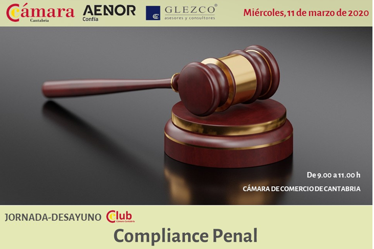 Glezco_asesores's tweet photo. Te invitamos el próximo 11 de marzo a la  jornada «Compliance Penal» en la que participará @PabloGlezco   Socio del Áreal Fiscal de GLEZCO. @CamaraCantabria 
Para inscripciones y más info pinchando aquí:
https://t.co/lLr1GsHd3t https://t.co/81RHI5zXeI