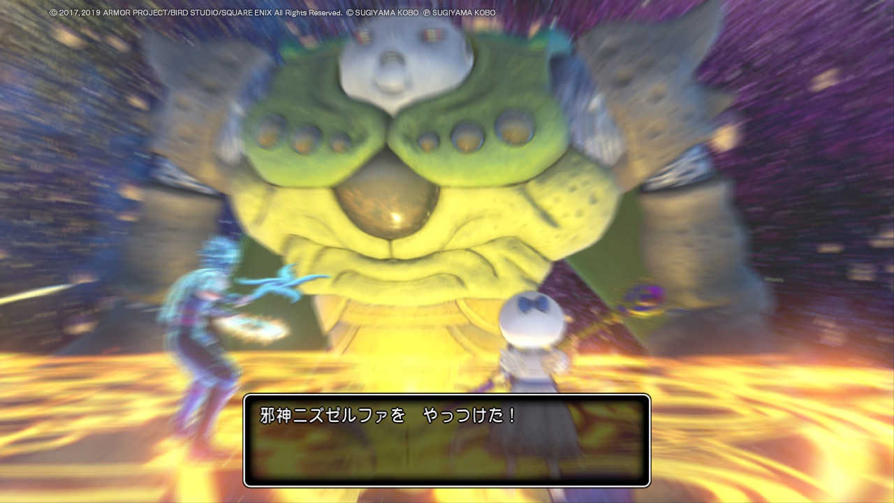 如月 邪神ニズゼルファ撃破 分身バイキルト二刀デュアルブレイカーが強過ぎてほぼカミュ一人で削り切ったって言う 真edは色々ビックリしたわー 1と3のシーン出すのはズルい 泣くわ あー面白かったー まぁまだやることあるけど取り敢えず終わり めっちゃ