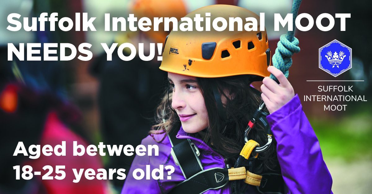 Are you aged 18-25?!
Suffolk International MOOT needs you!

We are looking for a dedicated passionate person aged between 18-25 years old to join the Suffolk International MOOTs planning committee. 

Get in the driving seat and Go Higher Faster Further. 

#Youshape #Suffolkyss
