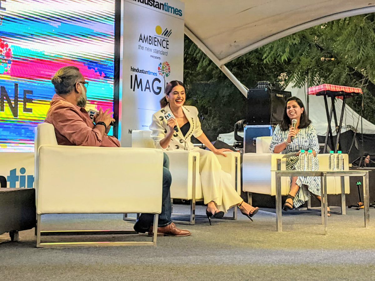 monikarawal's tweet photo. Moderated a super amazing and rocking session with the firebrand @taapsee and at his candid best, @anubhavsinha talking about their upcoming film #Thappad, associating themselves with meaningful cinema and breaking stereotypes, at the #HTImagineFest @htTweets @htshowbiz https://t.co/YSjKy9KPwI