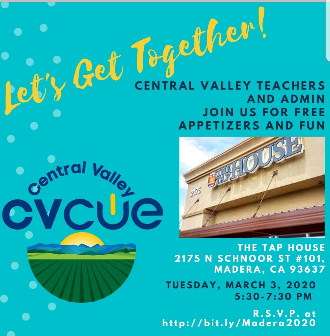 GenAlmanzar's tweet image. Let&apos;s Get Together @cvcue @taphousemadera! #SomosCue #CVCue @MaderaTeachers