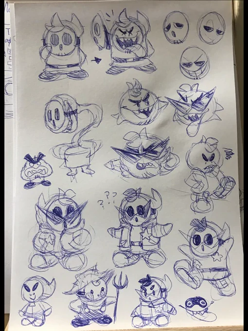 Pen sketches ideas I did on Friday of what would my Mario-sona look like (soon there'll b a color ref of my boi ;0) 