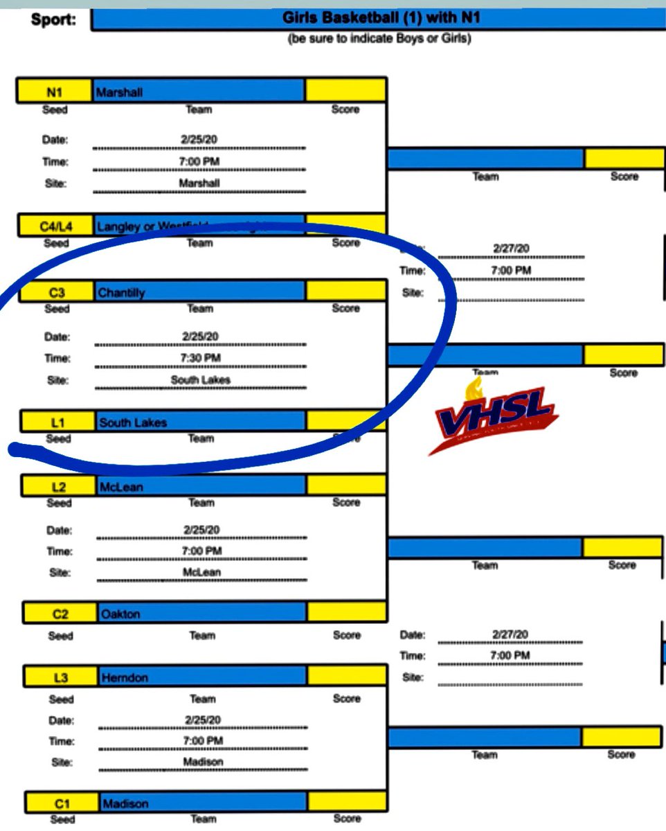 Brackets are out!! Seahawks 👀⤵️ Get ready to cheer on these ballers at the Northern Region round 1! 💥💥#doubleheader #homecourt #twogreatgames 💪😤

<a href="/SLSeahawksBball/">South Lakes Boys Basketball</a> vs Madison 5:45 pm
<a href="/southlakesgbb/">South Lakes Girls Basketball-20&21 CHAMPIONS ✂️🎉</a> vs Chantilly 7:30 pm

Be there. Be loud. Like Friday!💥🙌#seahawkproud💚💙🏀