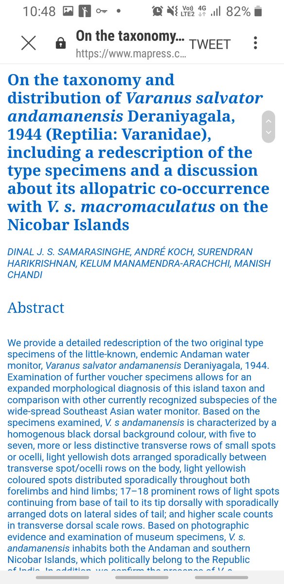 Dinal_JSS's tweet photo. New paper: key insights on the #taxonomy and #biogeography of the little-known #watermonitors of the #andaman nd #nicobar #islands #india. PM me for full text. #science #ecology #animals
@ReptileDatabase @ReptileReport @HerpResearch @HerpetologyCons @HerpNation @AusHerpetology https://t.co/oCgwbYDUl9