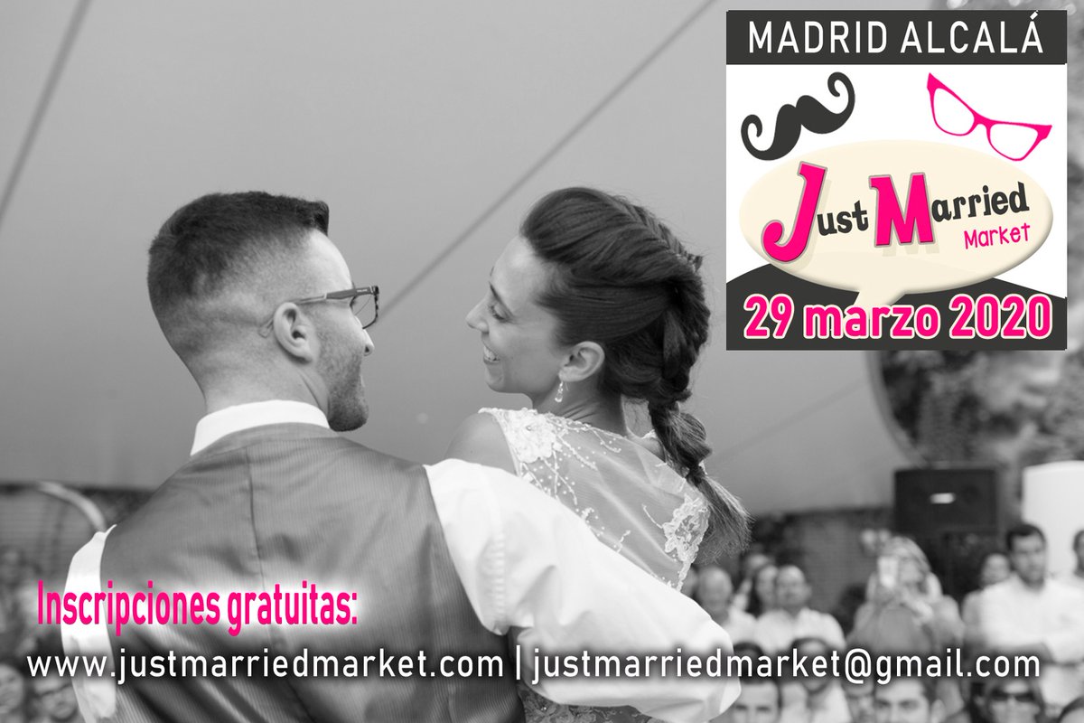 Ya va quedando menos para que abra sus puertas en @rafaelhoteles Alcalá de Henares (Forum Alcalá) la Feria de Bodas más original, diferente y divertida...

justmarriedmarket.com/parejas/

#JustMarriedMarket #FeriaDeBodas #Novias2020 #JustMMarket2020