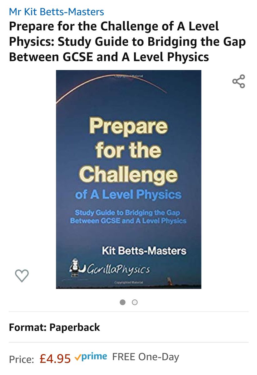 KitBM's tweet photo. New book out today! Prepare for the challenge of A Level physics! If you like it, leave a review, if you don't let me know why!  #physics #alevels #STEMed https://t.co/yoh7pftBRa