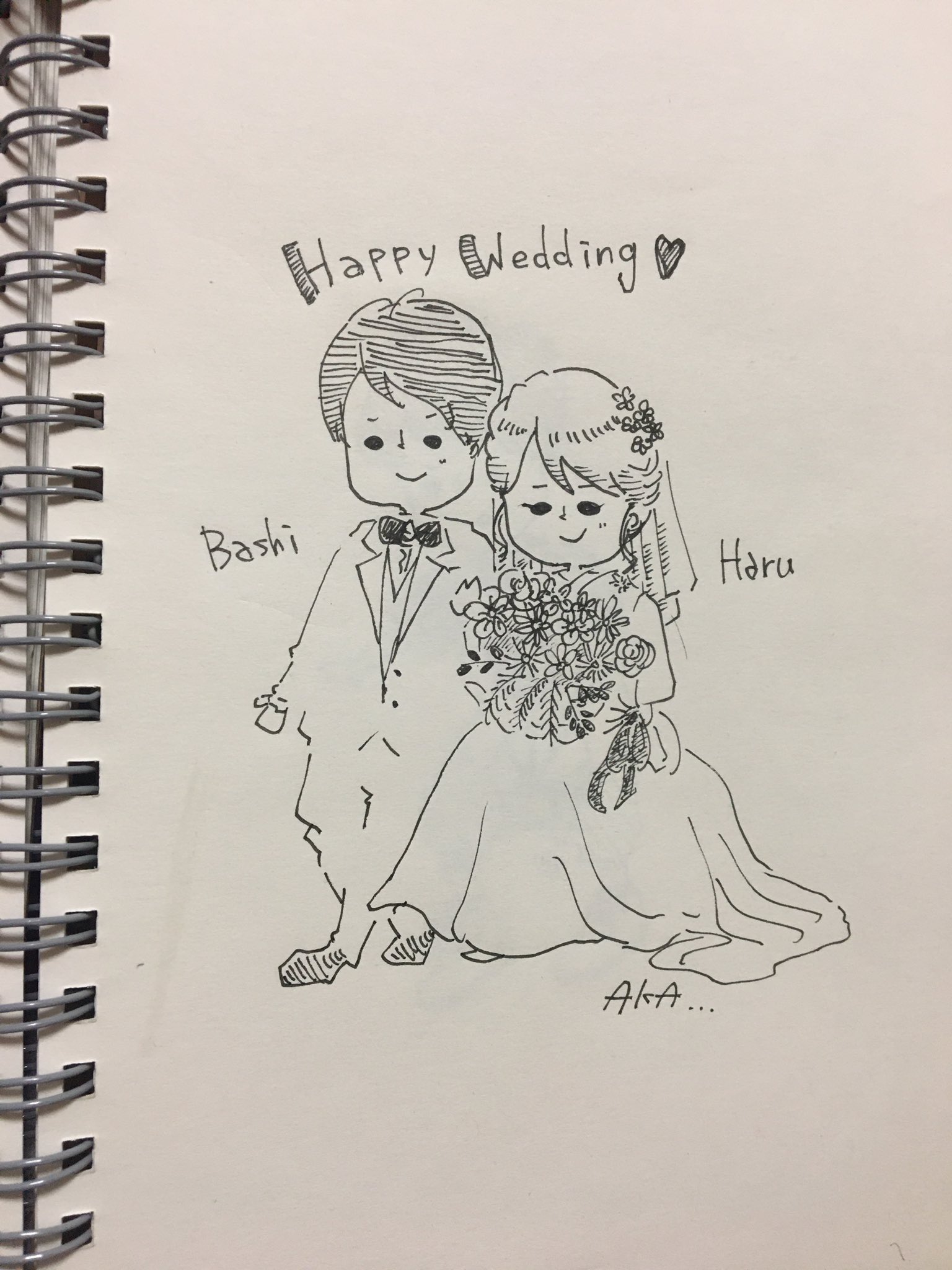 ট ইট র いとうあかり Akari Ito イラストレーター 漫画家 友人の結婚式 おめでとう ボールペンで一発がき 結婚式イラスト お絵かき イラストレーション 結婚式 Happywedding T Co Stbqhtuvl5 ট ইট র
