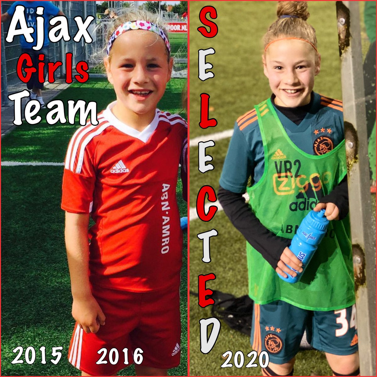 Yes ik ben geselecteerd voor het hoofdtraject voor Ajax meisjes team (geboortejaar 2007) 🔥 In 2015 startte <a href="/daphnekoster/">Daphne Koster</a> met het eerste Ajax meisjes team (foto links) en in 2016 mochten we nog een keer. Dit jaar kregen meiden uit 2007 weer een kans <a href="/AjaxVrouwen/">Ajax Vrouwen</a> 😍#daretoshine