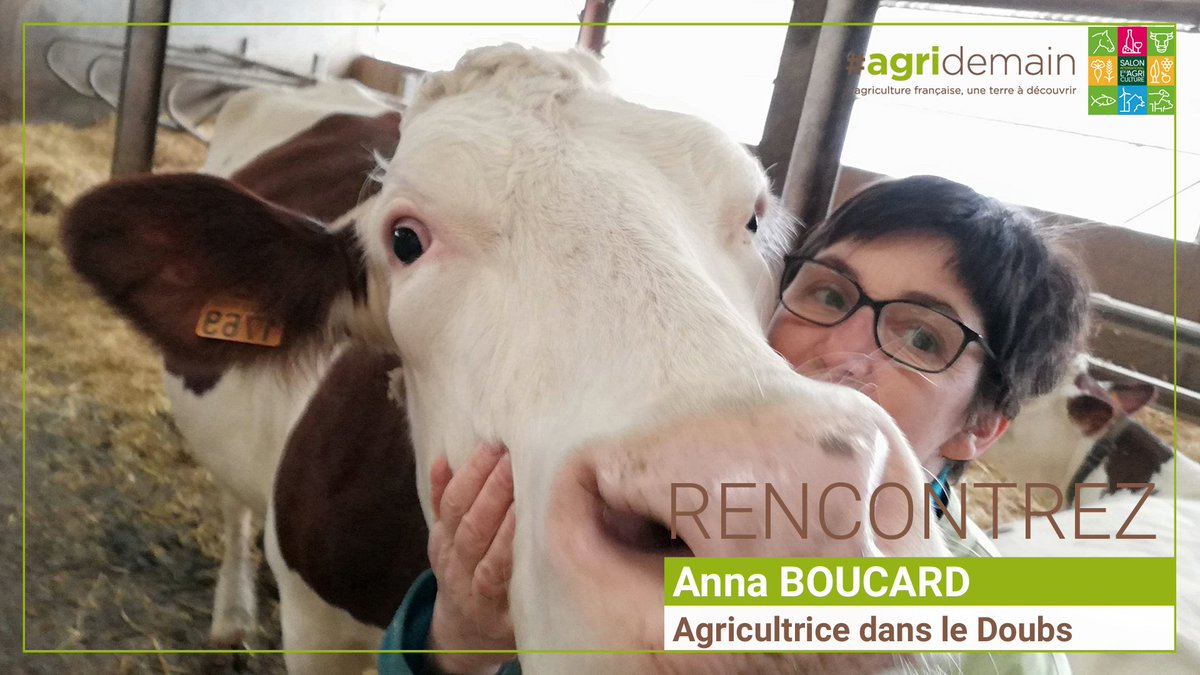 Agridemain's tweet image. @agricultrice25 et Lydie Louison sont #éleveuses de vaches laitières dans le Doubs. Tous les jours, Anna montre le soin qu’elle apporte à ses animaux qui lui rendent bien en lui produisant un #Emmental grand cru d’exception ! Elle est ajd sur le stand #agridemain au #SIA2020