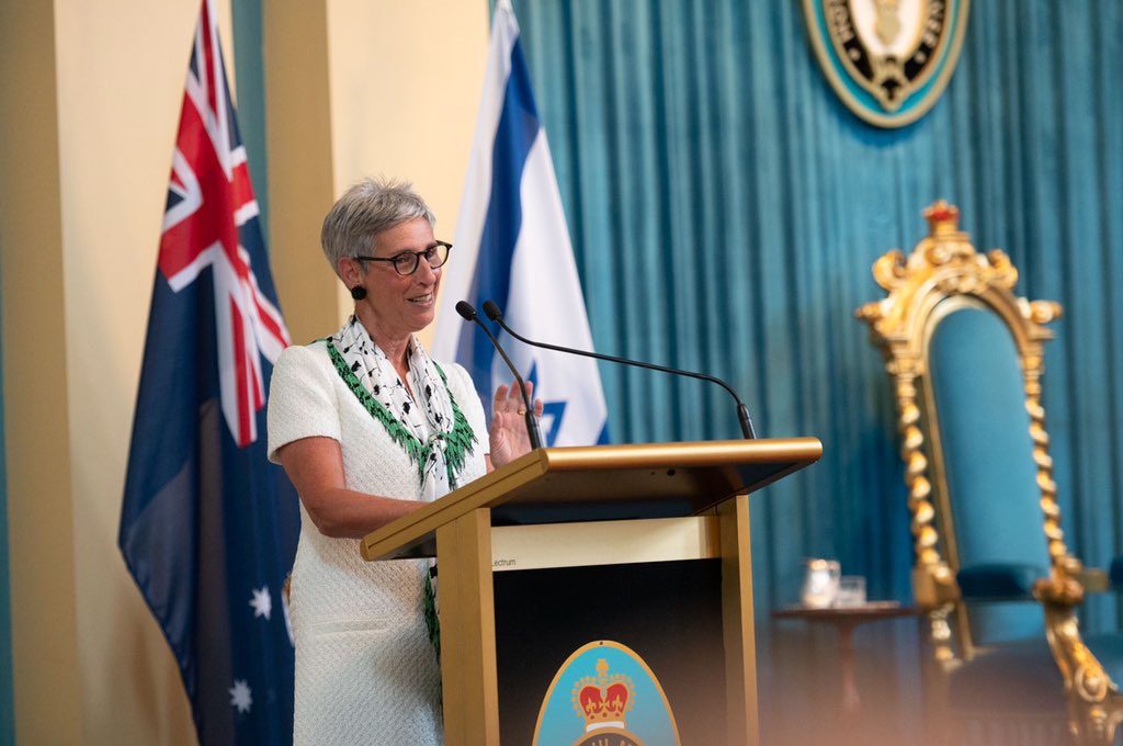 VicGovernor's tweet photo. Victorian and Israeli industry representatives gathered at Government House for a lunch and networking event to facilitate further collaboration between Victoria and Israel 🇦🇺🇮🇱 @PresidentRuvi @Global_Vic @InvestVictoria @DFATVic @AusAmbIsrael @IsraelinOZ @MarkSofer @AICCvic https://t.co/XIcNH0PRFB