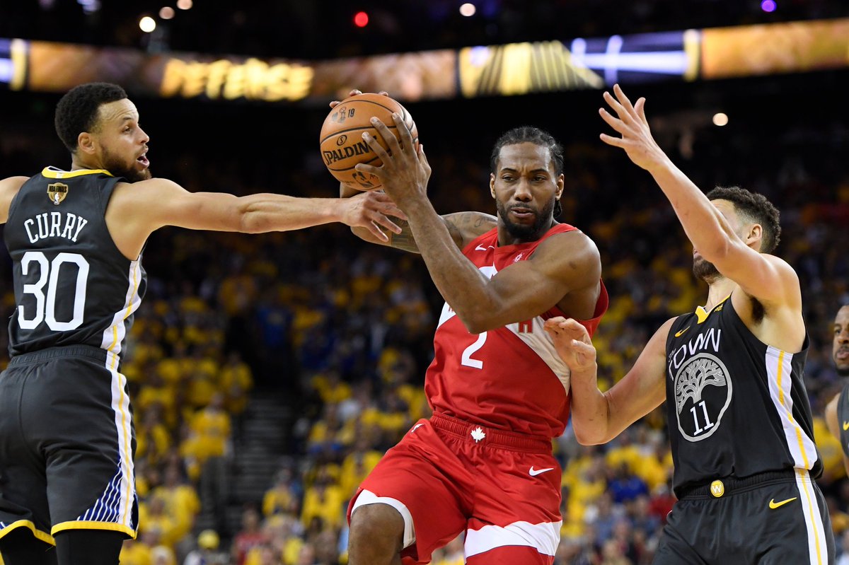 Klay Thompson returned for the Warriors in Game 4, but it wasn't enough as the Raptors went 3-1 up on the series. Kawhi with another big game, particularly in the third, helped the Raptors get one hand on the Larry O'Brien TrophyKawhi: 36-12-2-4-1 @ 50/55.6/100