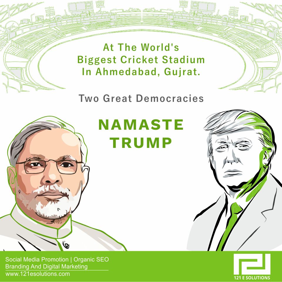 121egreetings's tweet photo. Bringing India and america together at the World's Biggest Cricket Stadium.
#NamasteTrump #kemchhotrump #moditrumpsummit #Trumpindiavisit #moterastadium #121esolutions #121egreetings #socialmediapromotion #digitalmarketing #branding #seo #graphicdesign #creativity https://t.co/8ylxY4FcVZ