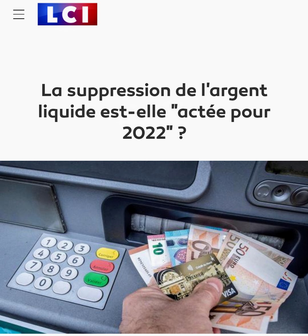 LIDDEF_'s tweet photo. La suppression de l'argent liquide est-elle "actée pour 2022" ?
https://t.co/tM2ERKEp5j
Via @tdeszpot @LCI
💶 #ArgentLiquide #Espèces #Cash
#Liddef https://t.co/VQ7cMS5acX