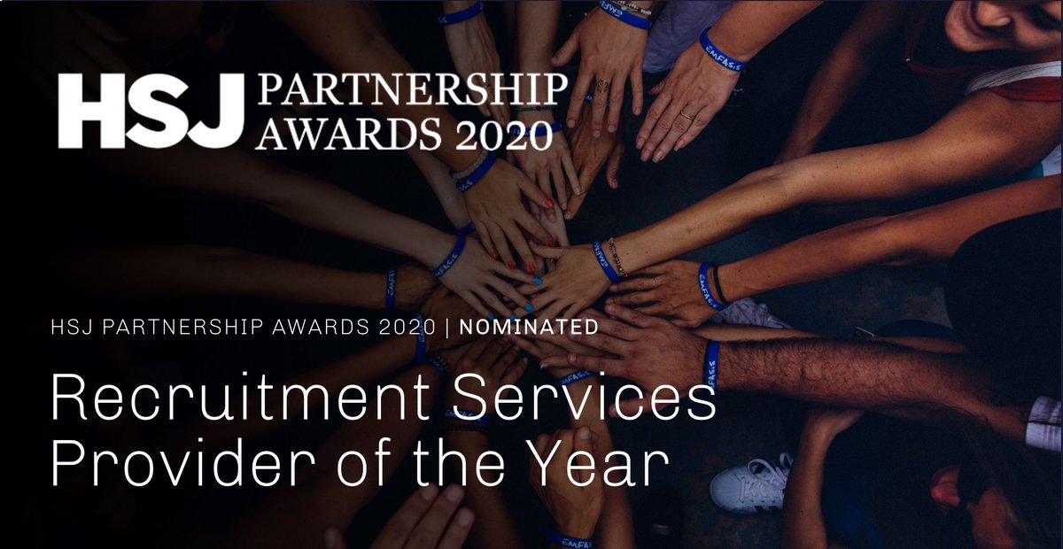 We’re just four days away from the HSJ Partnership Awards, where we are a finalist in the ‘Recruitment Services Provider of the Year’ to the NHS. We’re truly honoured to be taking part. #Wishusluck #Bethedifference #NHS #HSJ