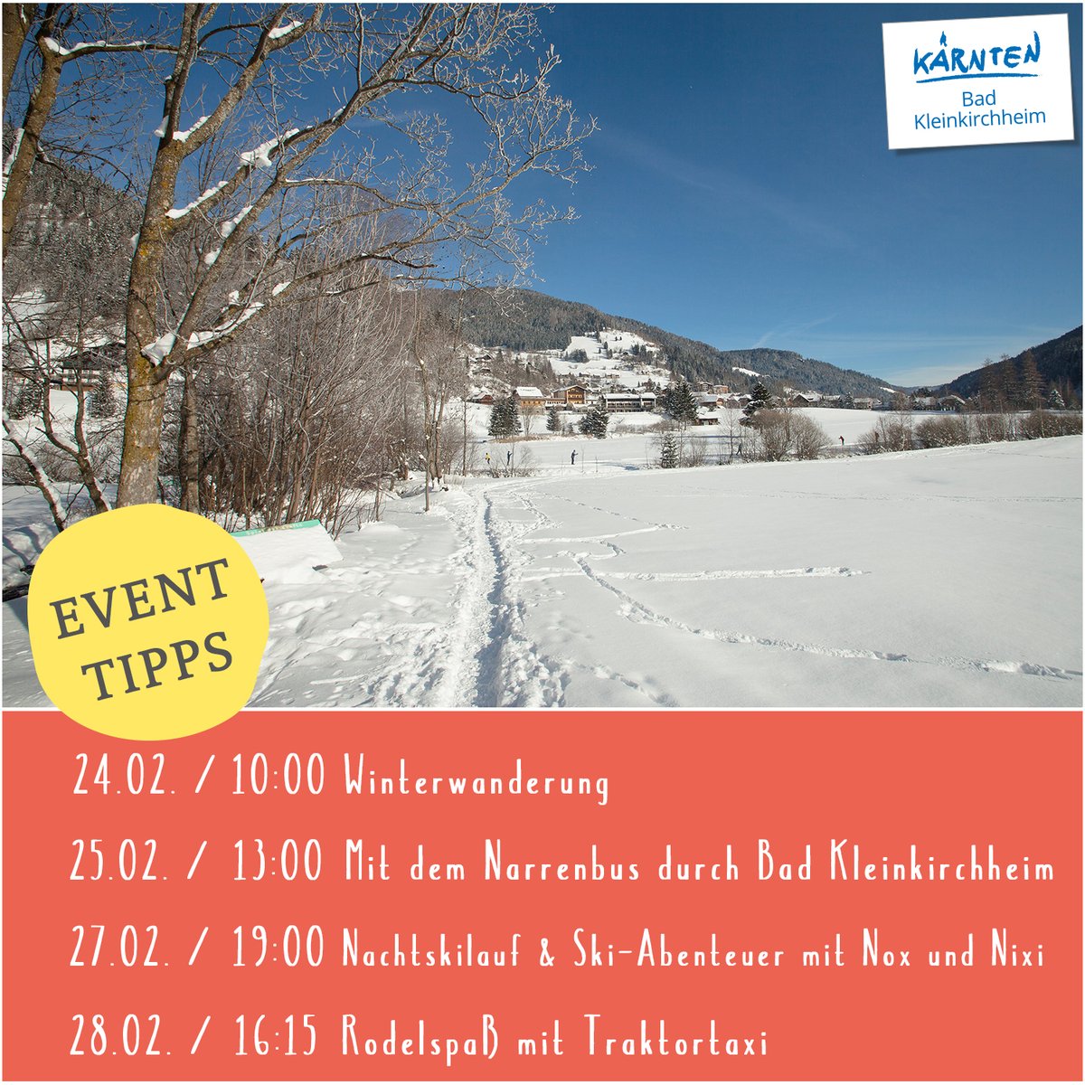 ✨ Unsere EVENT TIPPS für diese Woche in der Region #BadKleinkirchheim. Alle weiteren Veranstaltungen findet ihr hier: ➡️➡️ bit.ly/EventsBKK