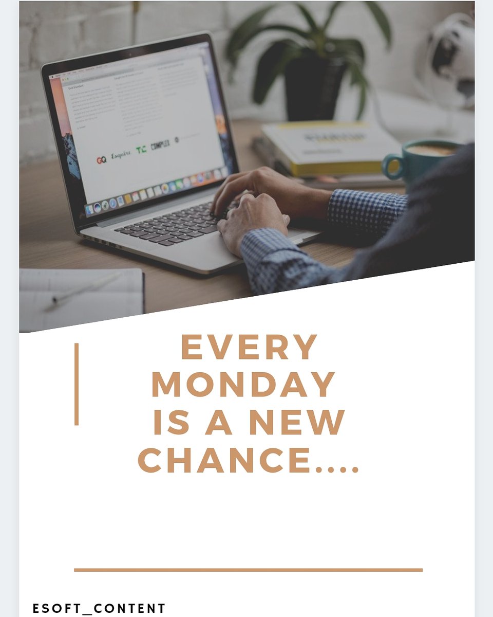 eSoftContent's tweet image. Mondays are the start of the work week which offer new beginnings 52 times a year!“
– David Dweck
.
Make this week a fruitful one!
#mylearningmate #beststudysoftware #MondayMotivaton