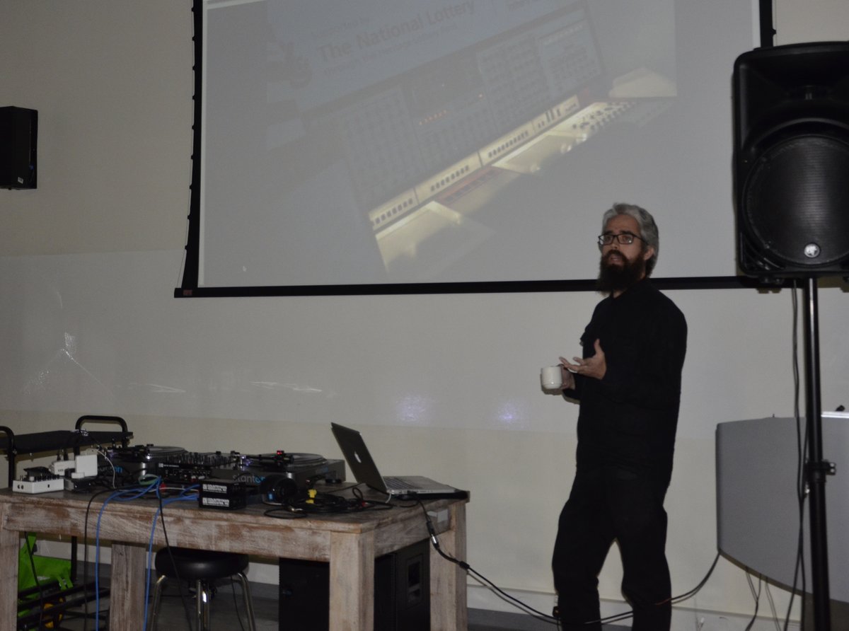 At New York University, Abu Dhabi last week presenting research from R10 on Electronic Music Studios (EMS), R10's Synthi 100 and my collaboration with <a href="/ben_eyes/">Ben Eyes</a> working with the sounds of the VCS3 synthesiser.
⁠⠀
#whatthefuturesoundedlike #EMS #vcs3 #synthi100
