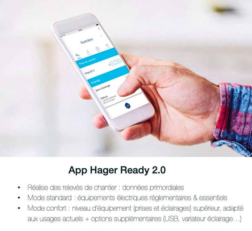L'application # HagerReady2 permet de stocker des données et de réaliser des relevés de chantier.

#bimbatboum #construction #MBADMB <a href="/ArnaultChatel/">Arnault Chatel</a> <a href="/VincentMontet/">Vincent MONTET</a>