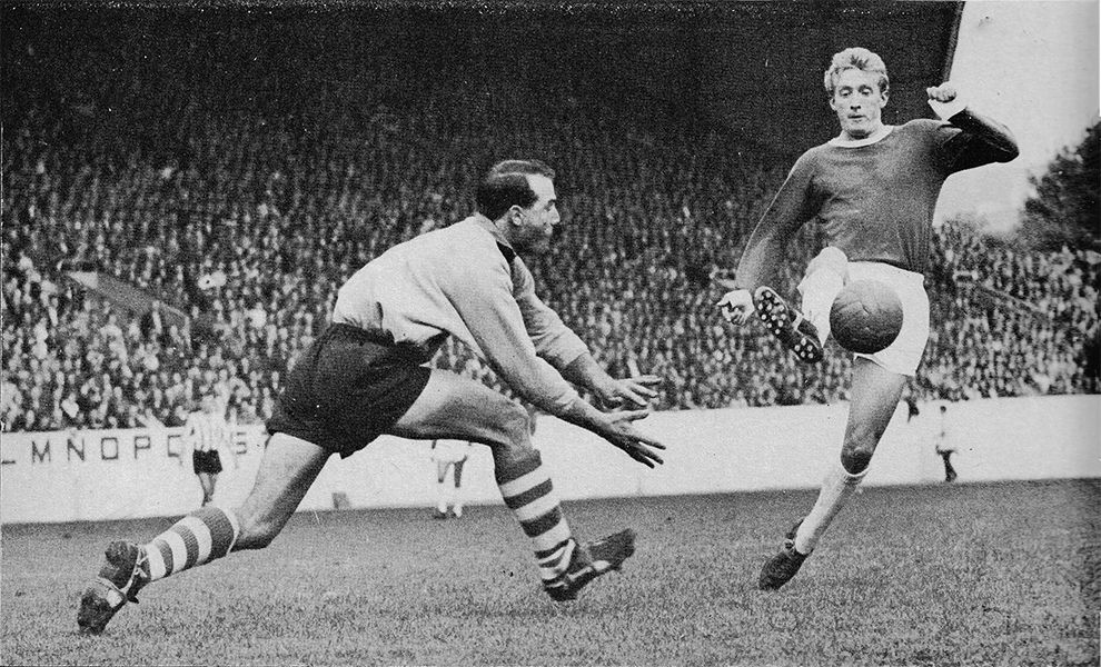 Happy 80th Birthday to Denis Law, seen here at Hillsborough with Ron Springett of in 1962. 