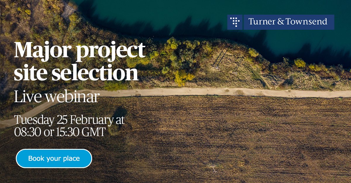 turnertownsend's tweet photo. With a growing number of high profile major #CapitalProgrammes running billions of dollars over budget, how much of this can be attributed to poor choice of project site?
Find out in our live, interactive webinar tomorrow. Register now: https://t.co/J06w2fEs3R
#OilGas https://t.co/pts6uU87vi